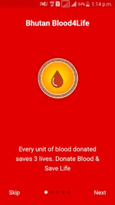 Bhutan Blood4Life android App screenshot 1